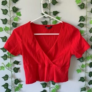 super cute red crop top